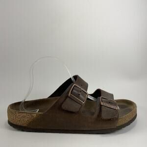 Birkenstock Arizona Slide Sandals Mens Size 42 US Size 9-9.5 Brown Oiled Leather